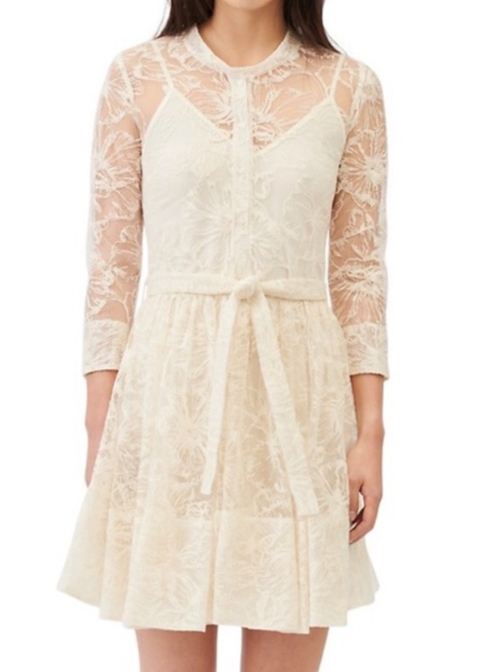 Maje Cream Lace Dress
